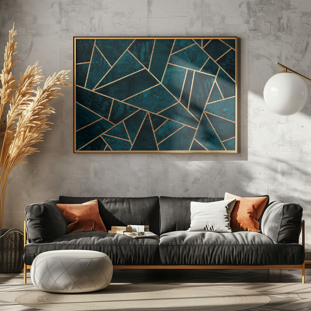 Diepblauwe steen | Canvas