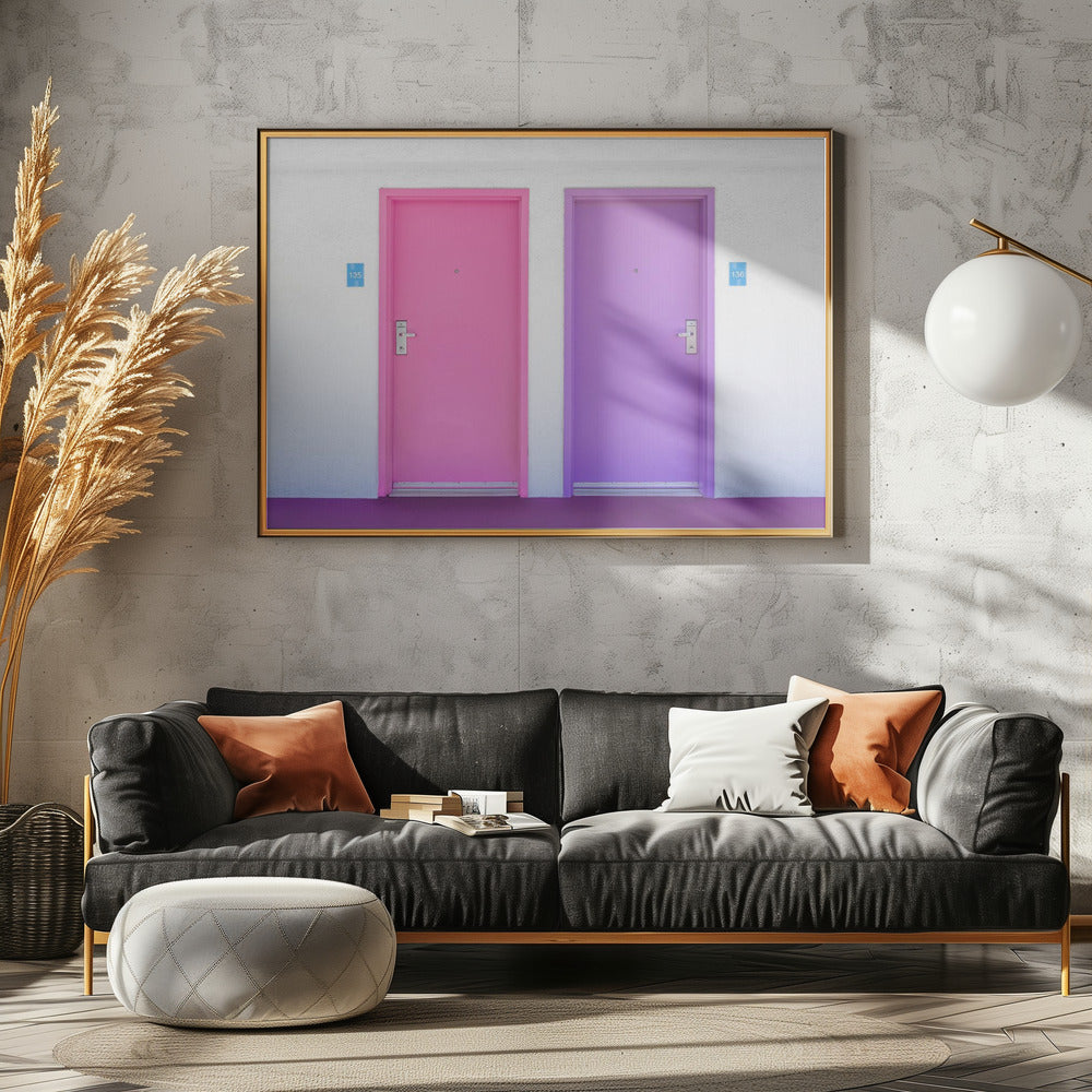 Pink and Purple Doors at the Saguaro | Poster