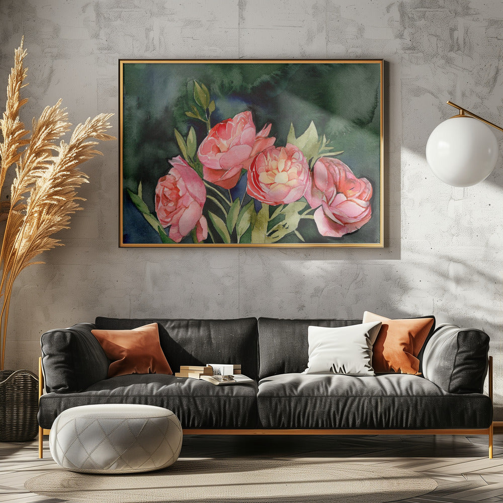Donkere bloemen | Canvas
