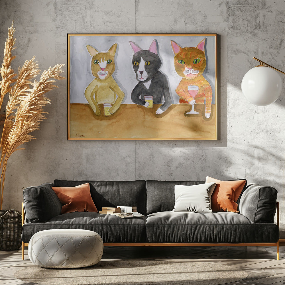 Three Cats at the Bar | Poster