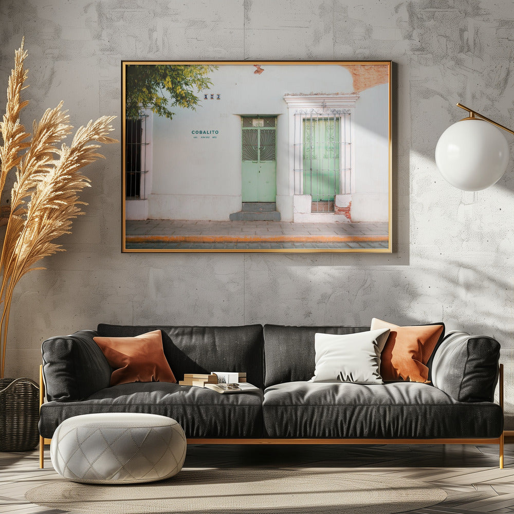 Oaxaca-straat | Kleurrijke pastelkleurige Mexicaanse fotografie | Canvas