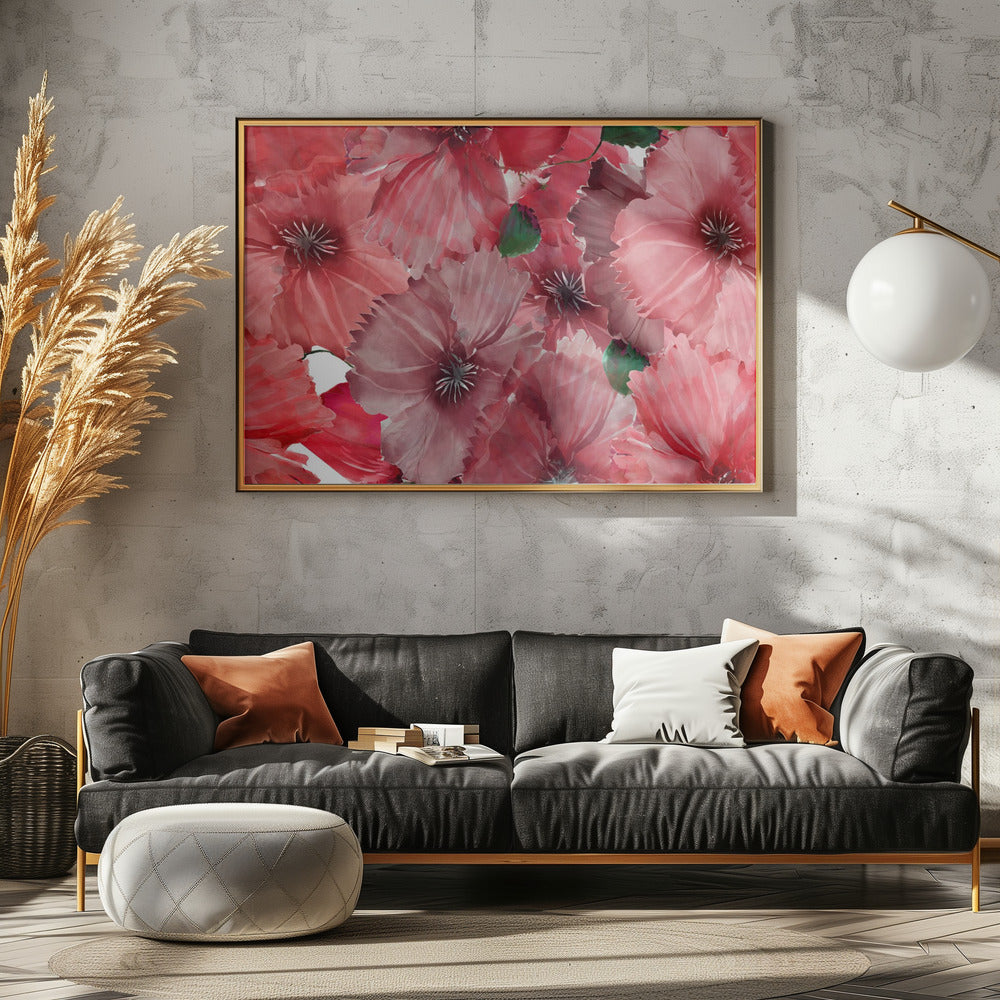 Grote rode bloemen 2 | Canvas