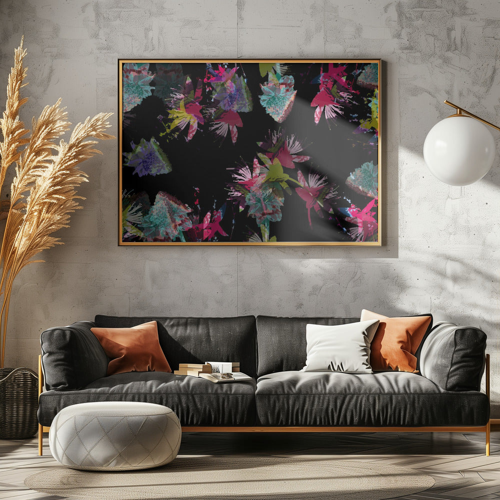 Neon bloemenmix | Poster