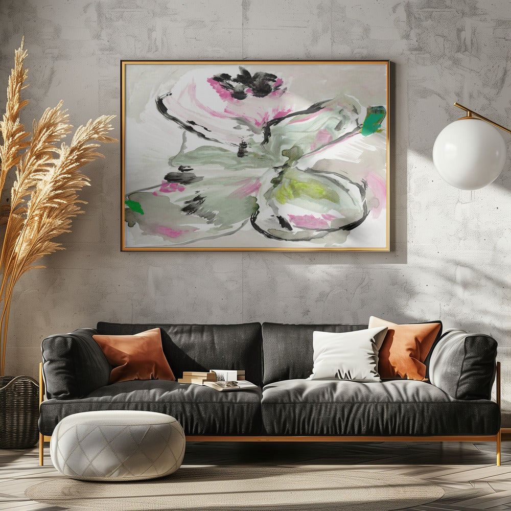 Abstract Paars Violet Roze Tinten Bloemen 1 | Poster
