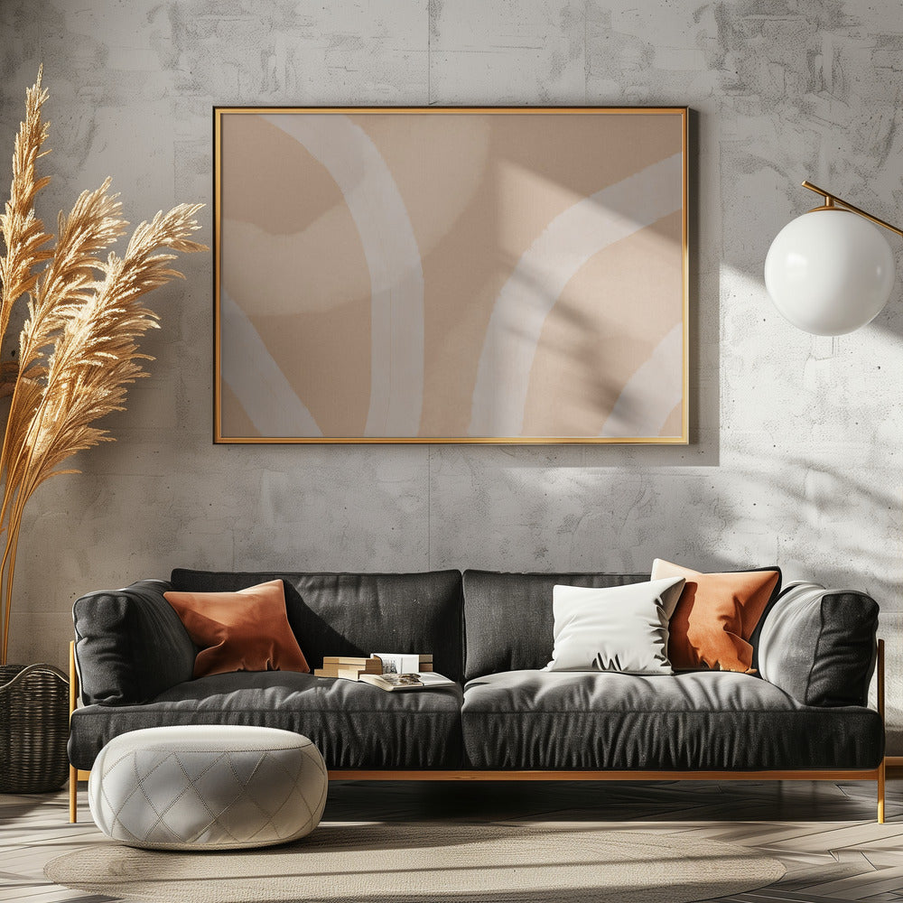 Neutrale abstracte aquarel. Minimalistisch in pastelkleuren nr. 5 | Canvas