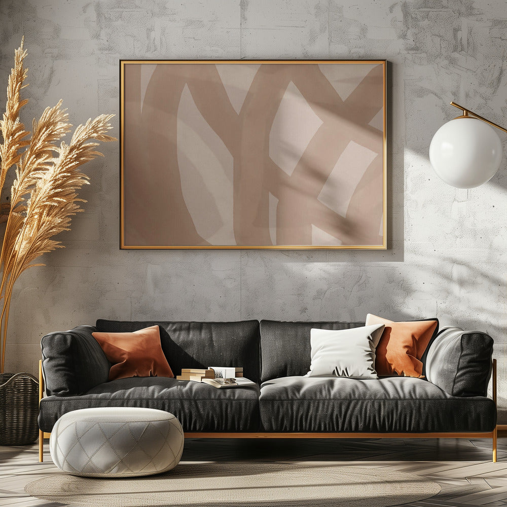 Neutrale abstracte aquarel in naakt en pastel 9 | Canvas