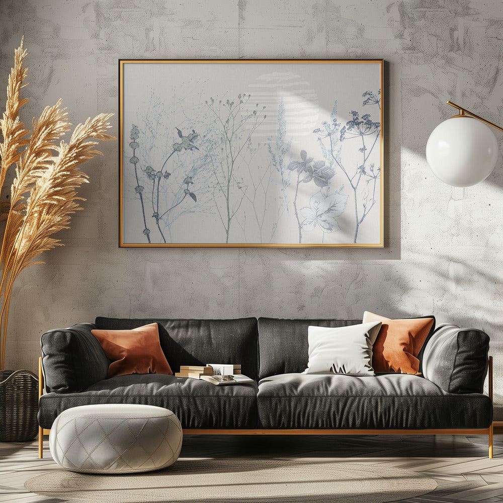 Plantaardige kalmerende sfeer zachtblauw | Canvas