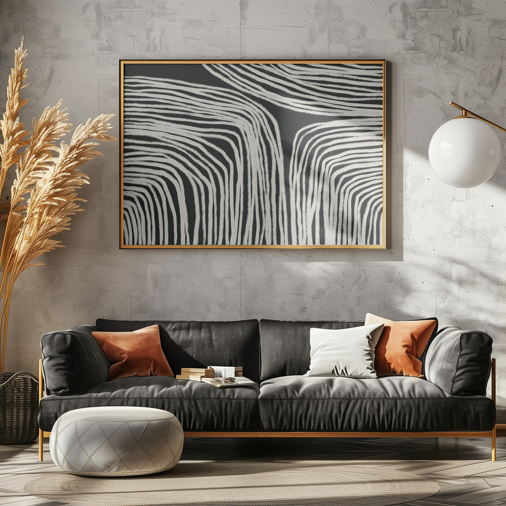 Gebogen strepen stromen | Canvas