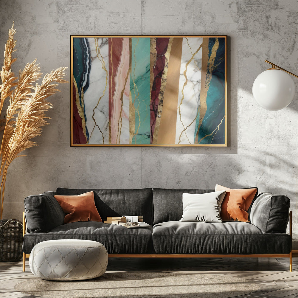 Marmeren texturen met rijke gouden aderen | Canvas