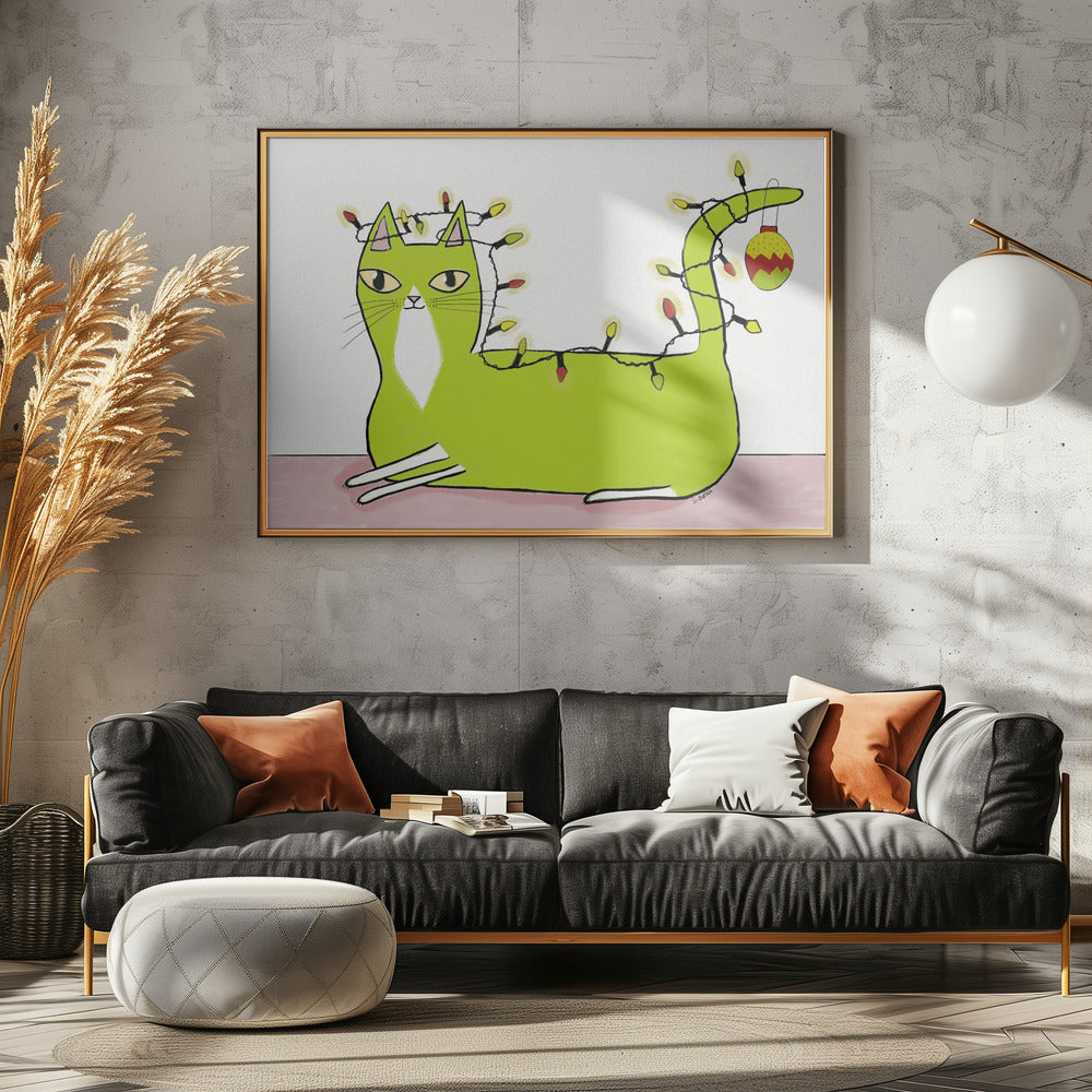 Kerstkat | Canvas