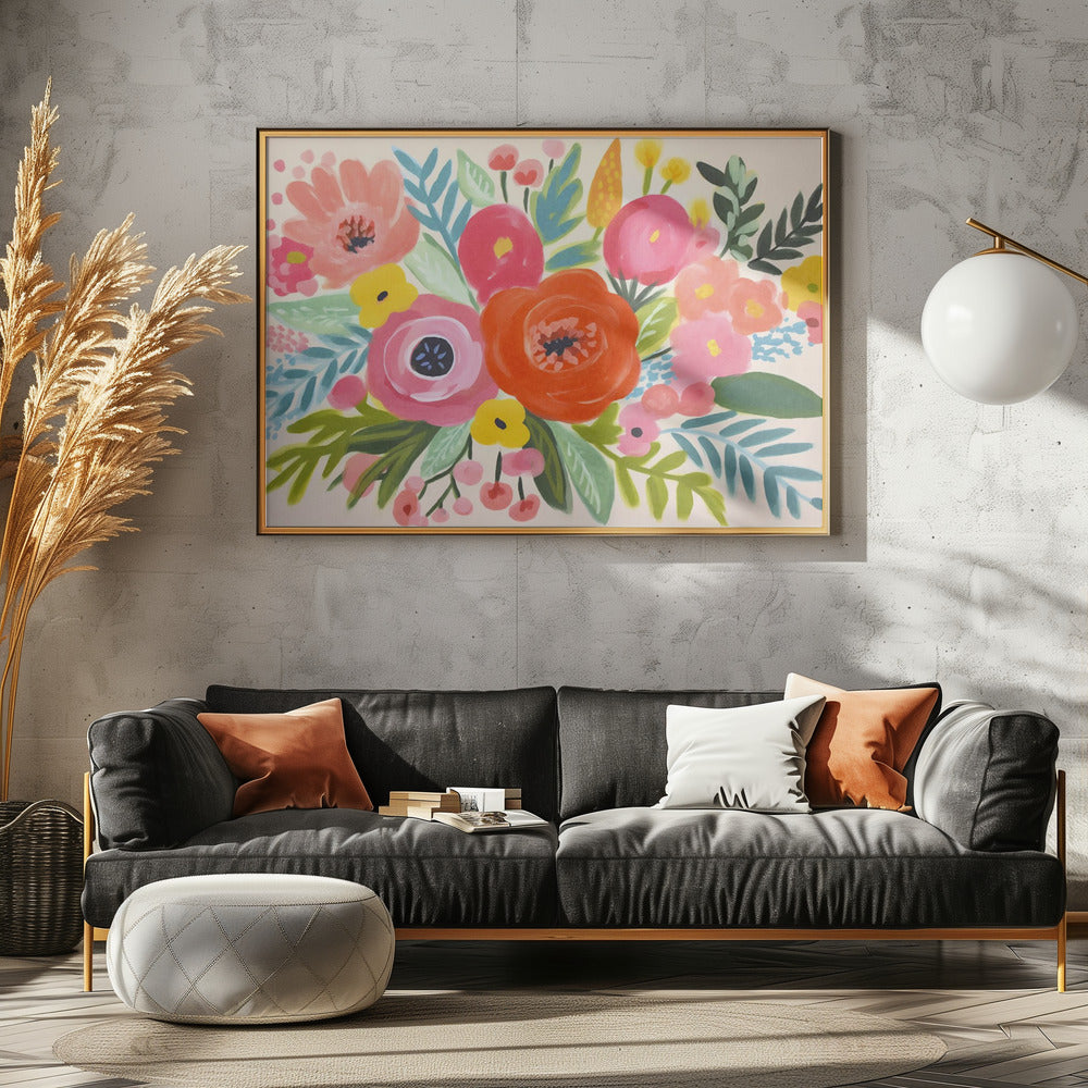 Eigenzinnig bloemenboeket | Canvas