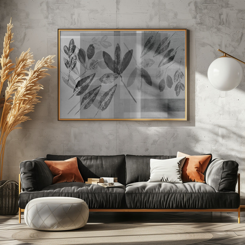 Abstracte botanische afbeeldingen in neutrale tinten | Canvas