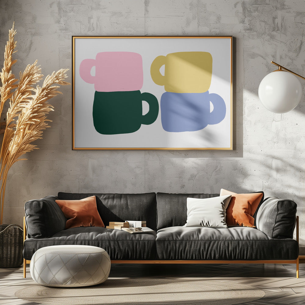 Kleurrijke koffiemokken | Canvas