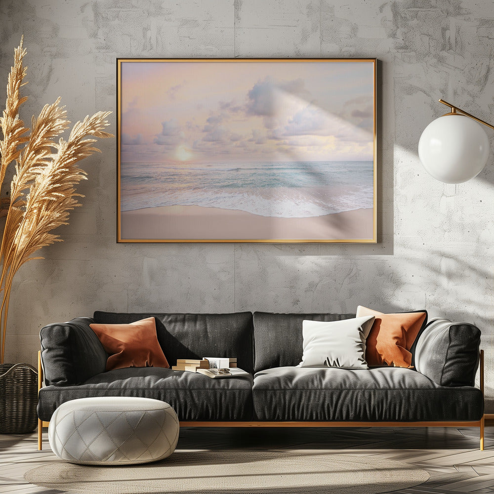 Bewolkte zonsondergang | Canvas