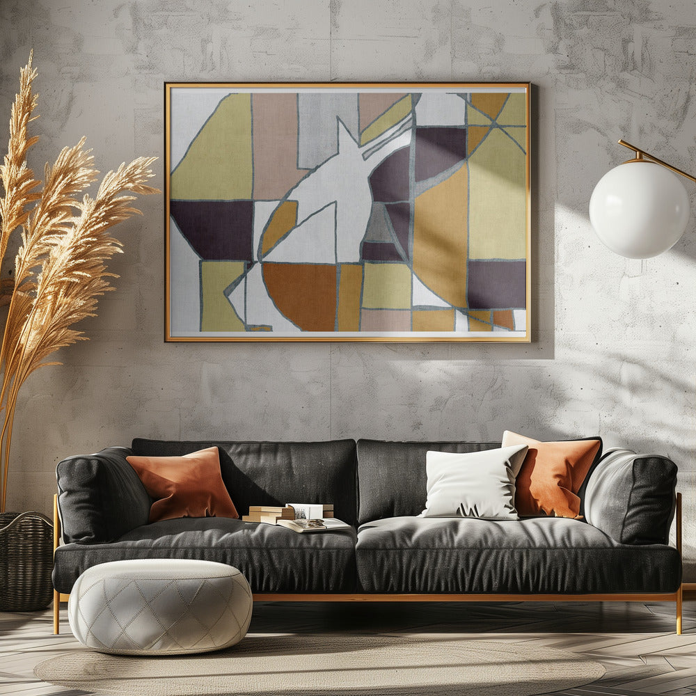 Abstracte geometrische vormen in warme tinten | Canvas