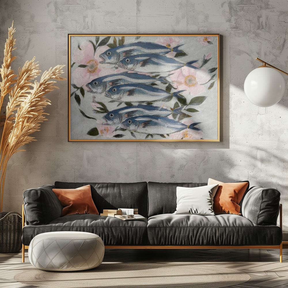Sardientjes in roze | Canvas
