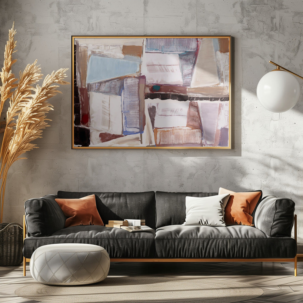 Geconstrueerde abstractie rood | Canvas