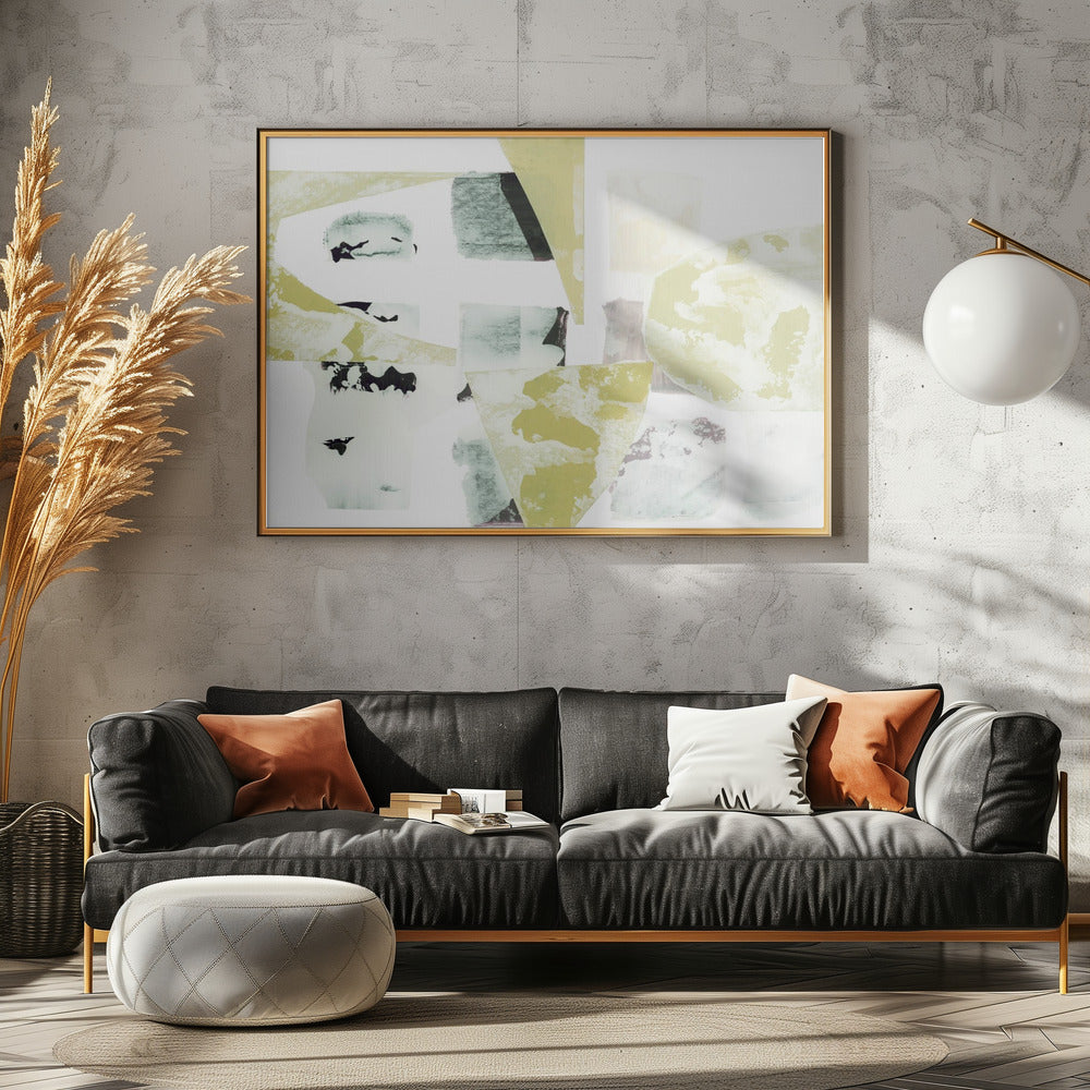 Citroengrijze geometrie | Canvas
