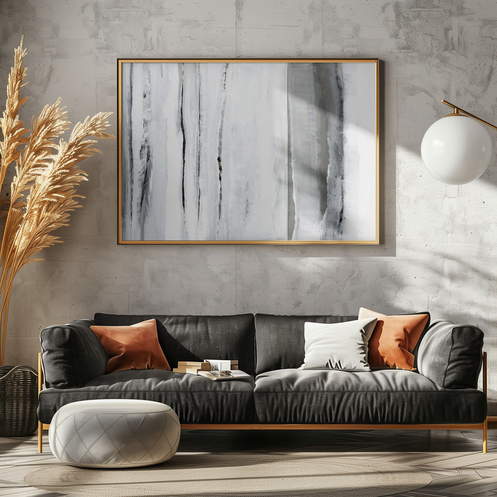 Verticale strepen in monochrome tinten | Poster