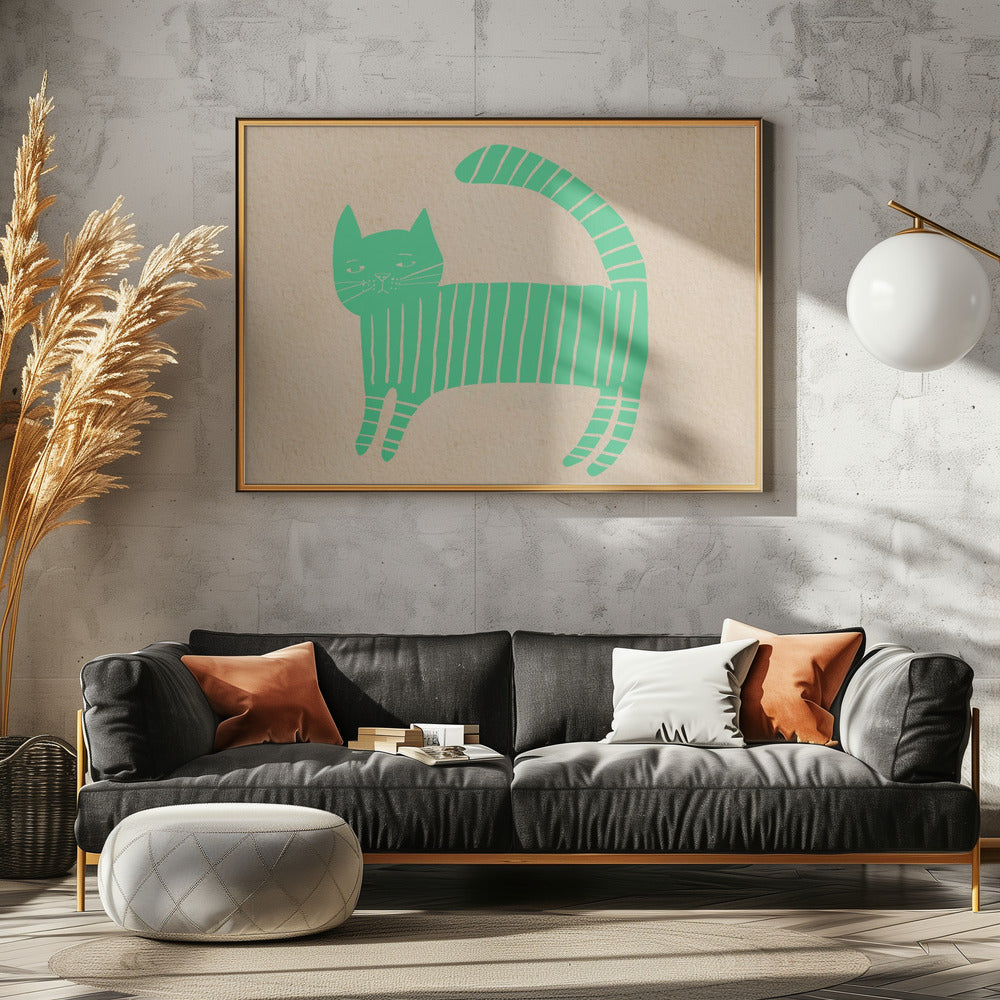 Groene kattenkamer | Canvas