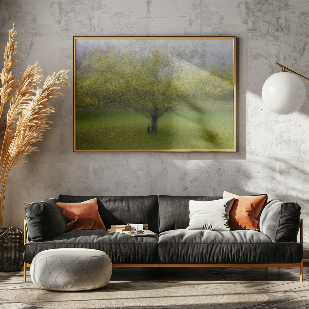 De kat bij de boom | Canvas