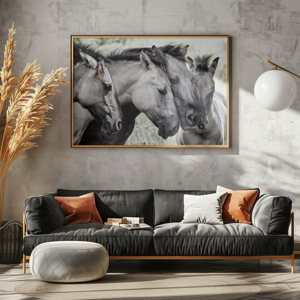 Vier Konikpaarden | Canvas