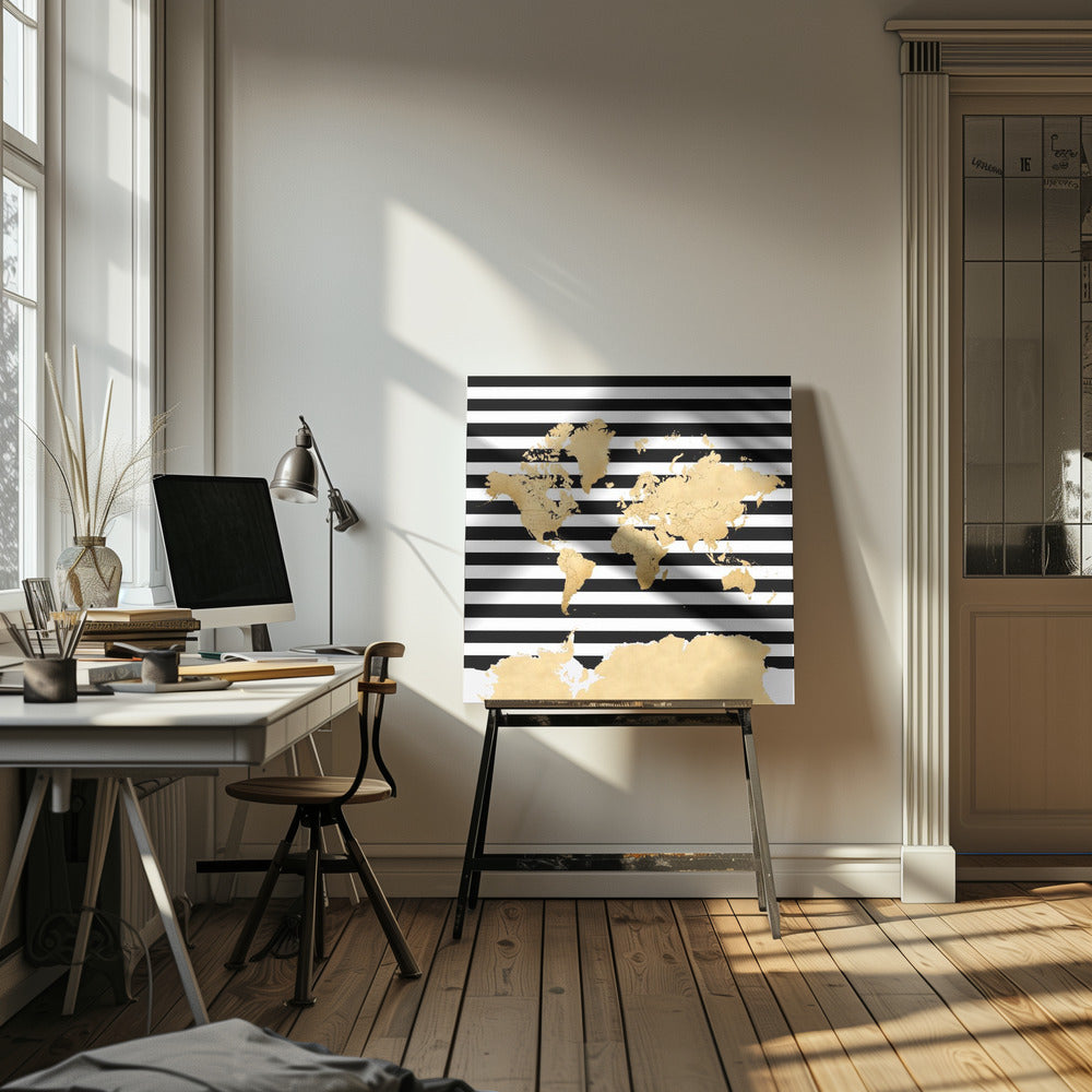 Harper wereldkaart | Canvas