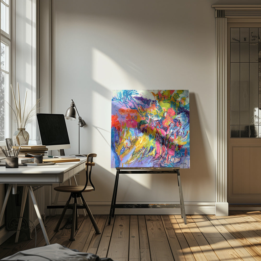 Expressionistisch kleurrijk abstract | Canvas