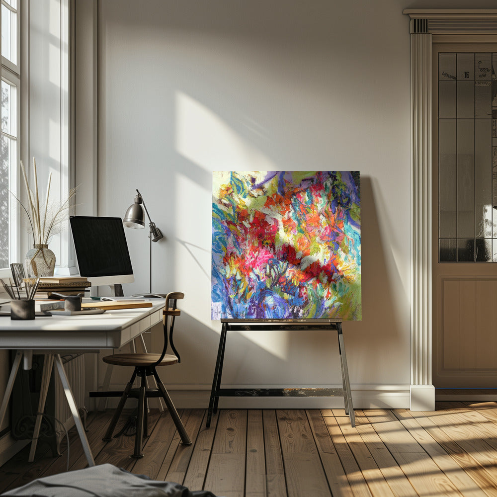 Expressionistisch kleurrijk abstract | Canvas