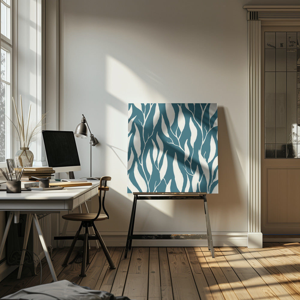 Rustige hangende eucalyptustakken geschilderd in gouache | Canvas
