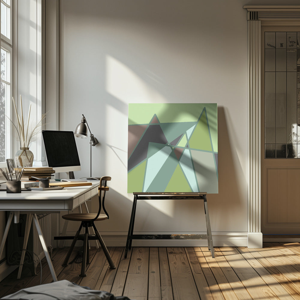 Gouden abstracte bergen | Canvas