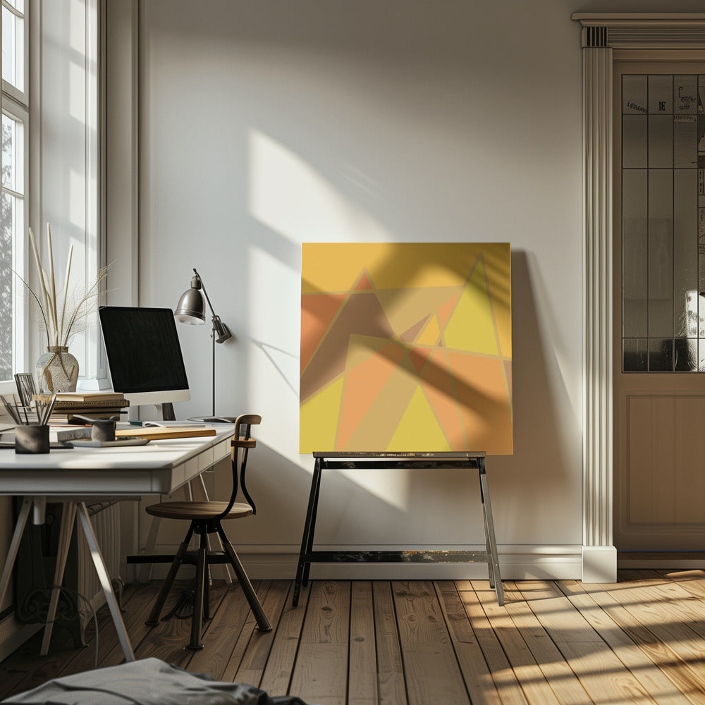 Gouden abstracte bergen | Canvas