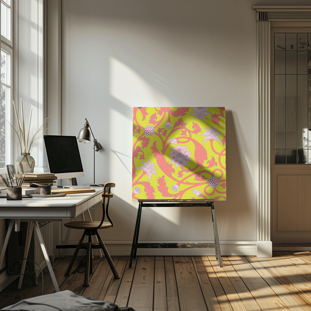 Bloemen grillig doolhof | Canvas