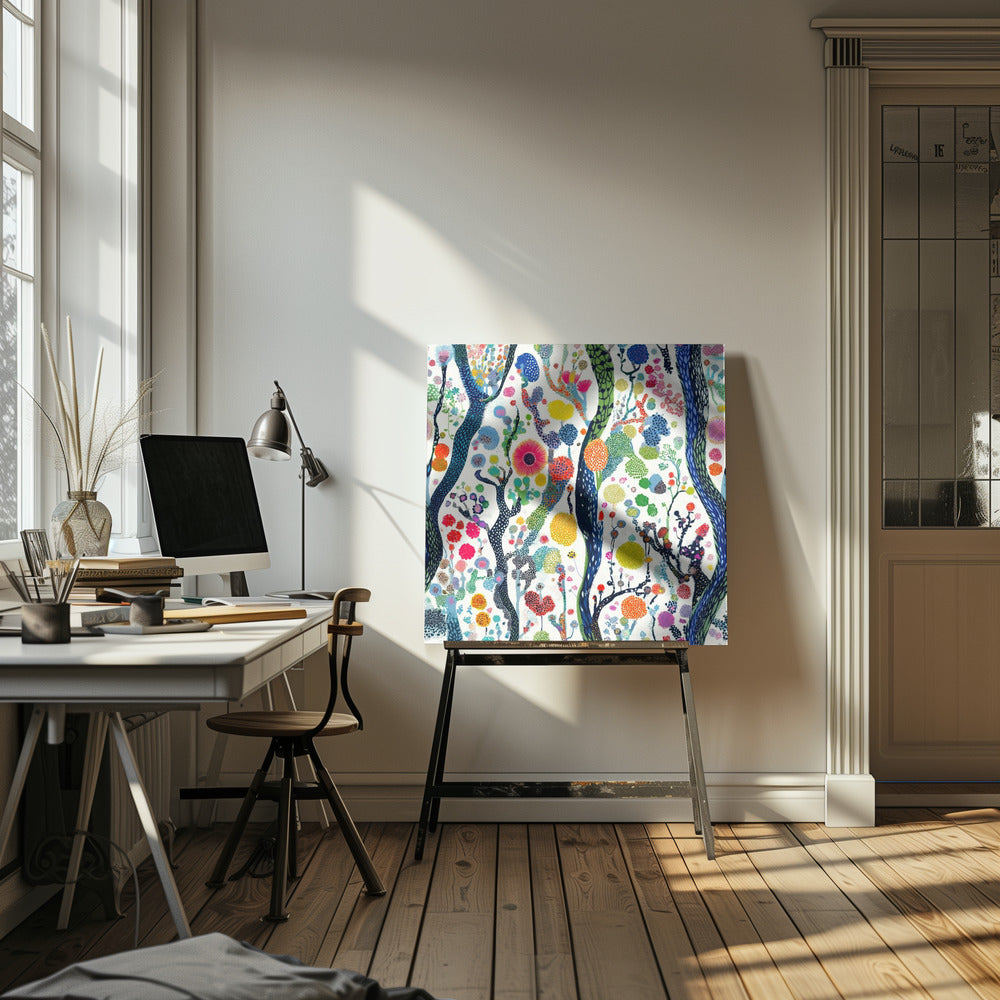 Levendig bloemenbos | Canvas