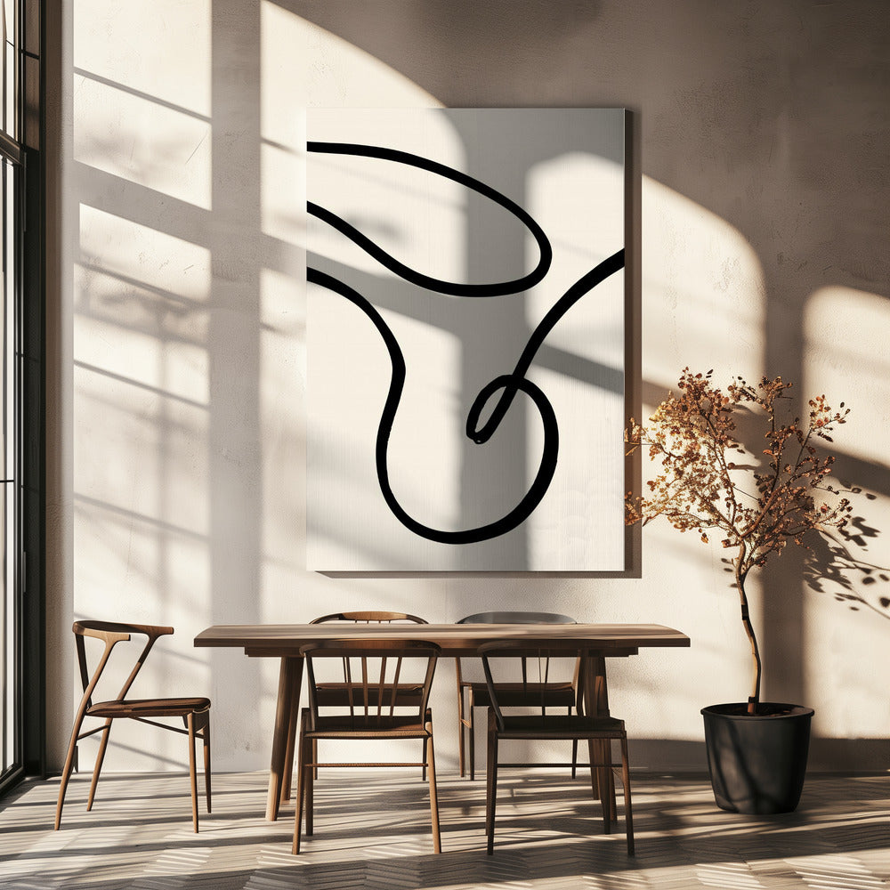 Zwarte lijnen 02 | Canvas