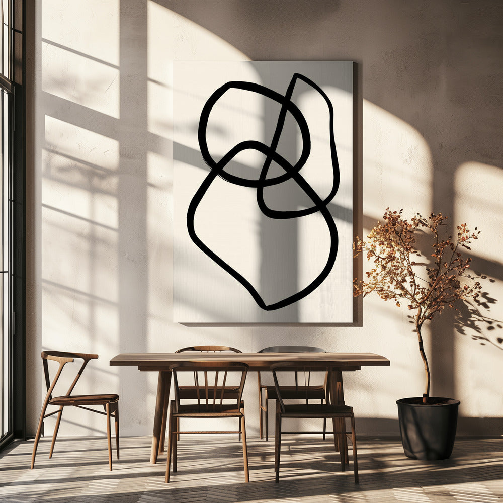Zwarte lijnen 03 | Canvas