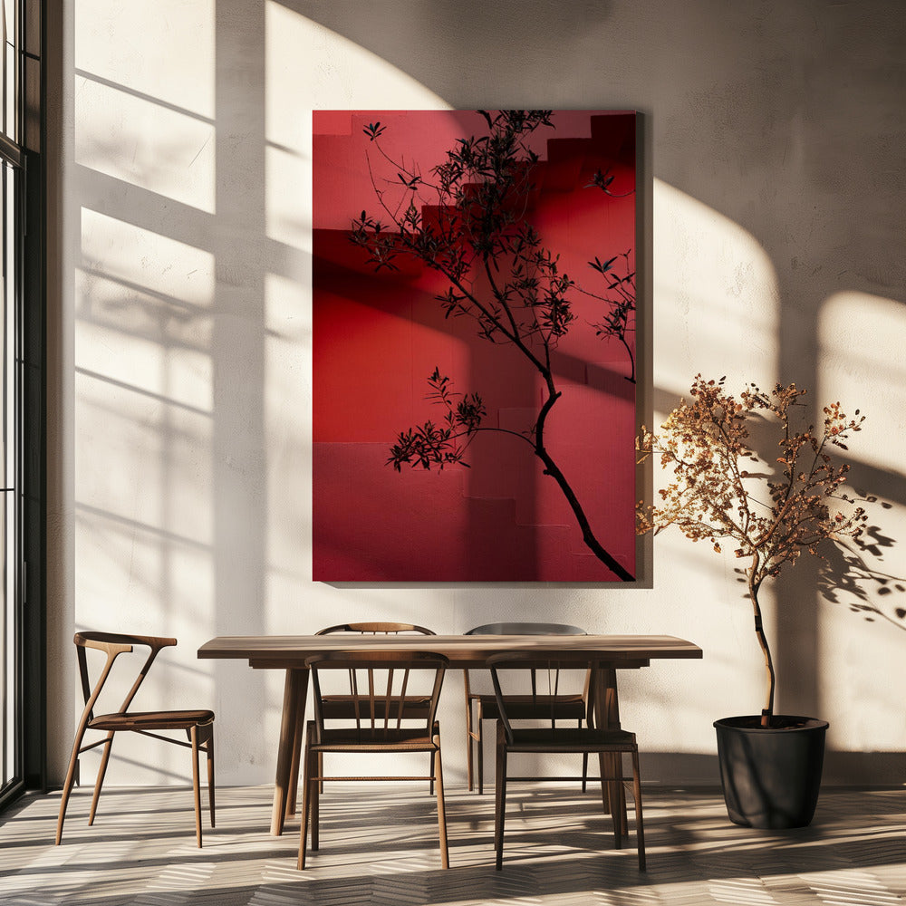 Muurschildering Rood #14 | Canvas