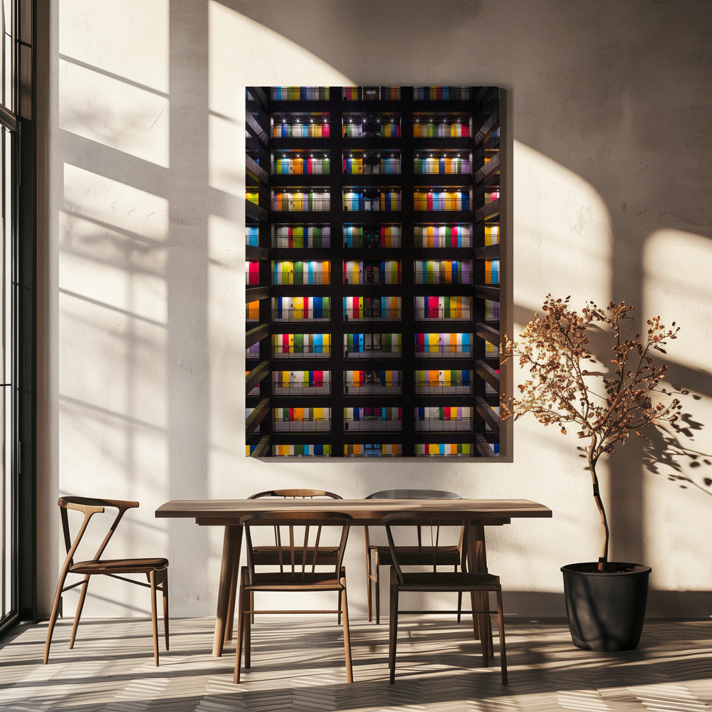Kleurrijk gebouw | Canvas