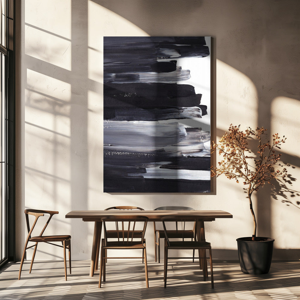 Monochrome penseelstreken | Canvas