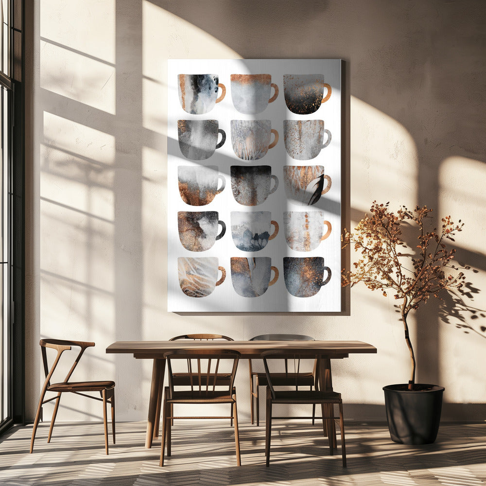 Dromerige koffiekopjes | Canvas