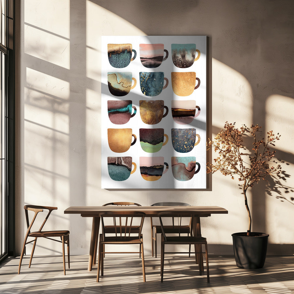Aardse koffiekopjes | Canvas