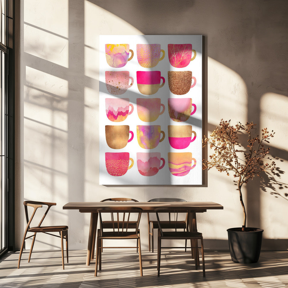 Mooie roze koffiekopjes | Canvas