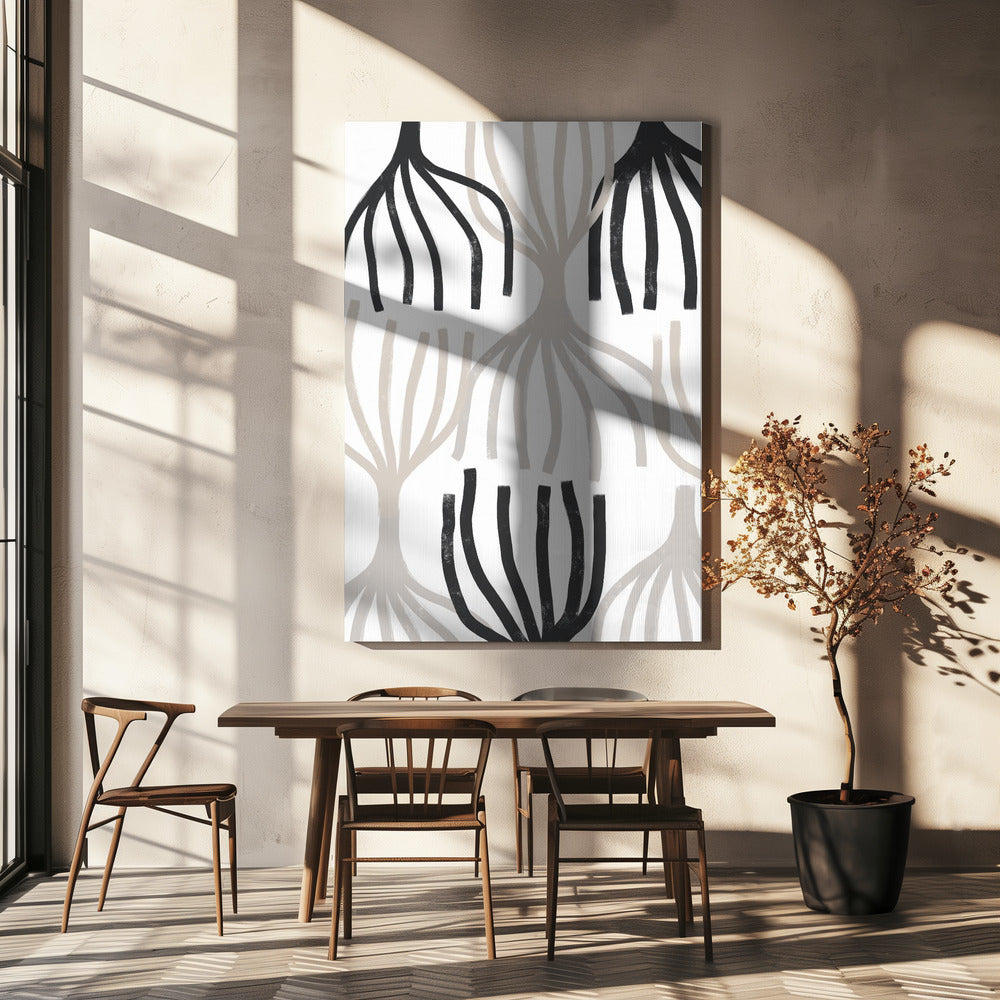 Monochrome wortels | Canvas