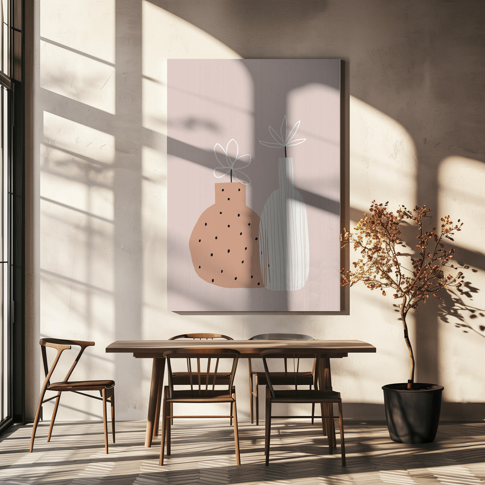 Minimalistische dubbele vazen | Canvas