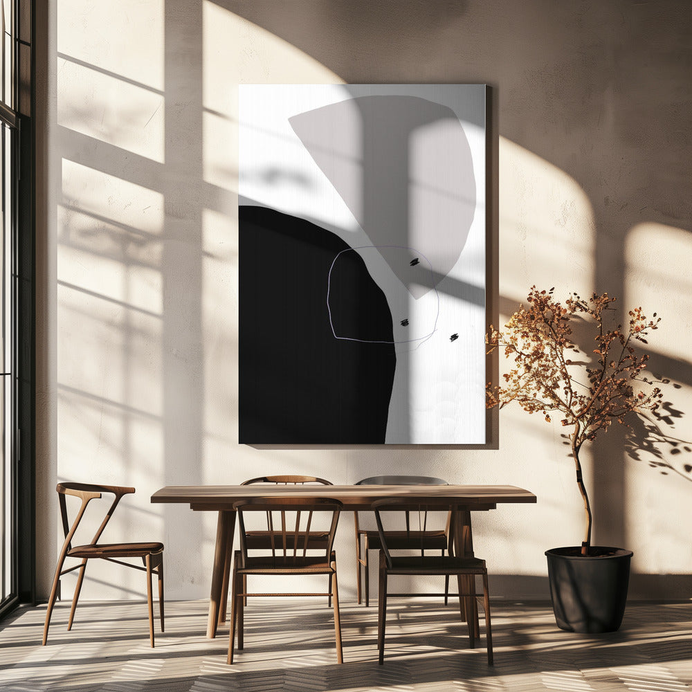Gedurfde zwarte en grijze vormen | Canvas