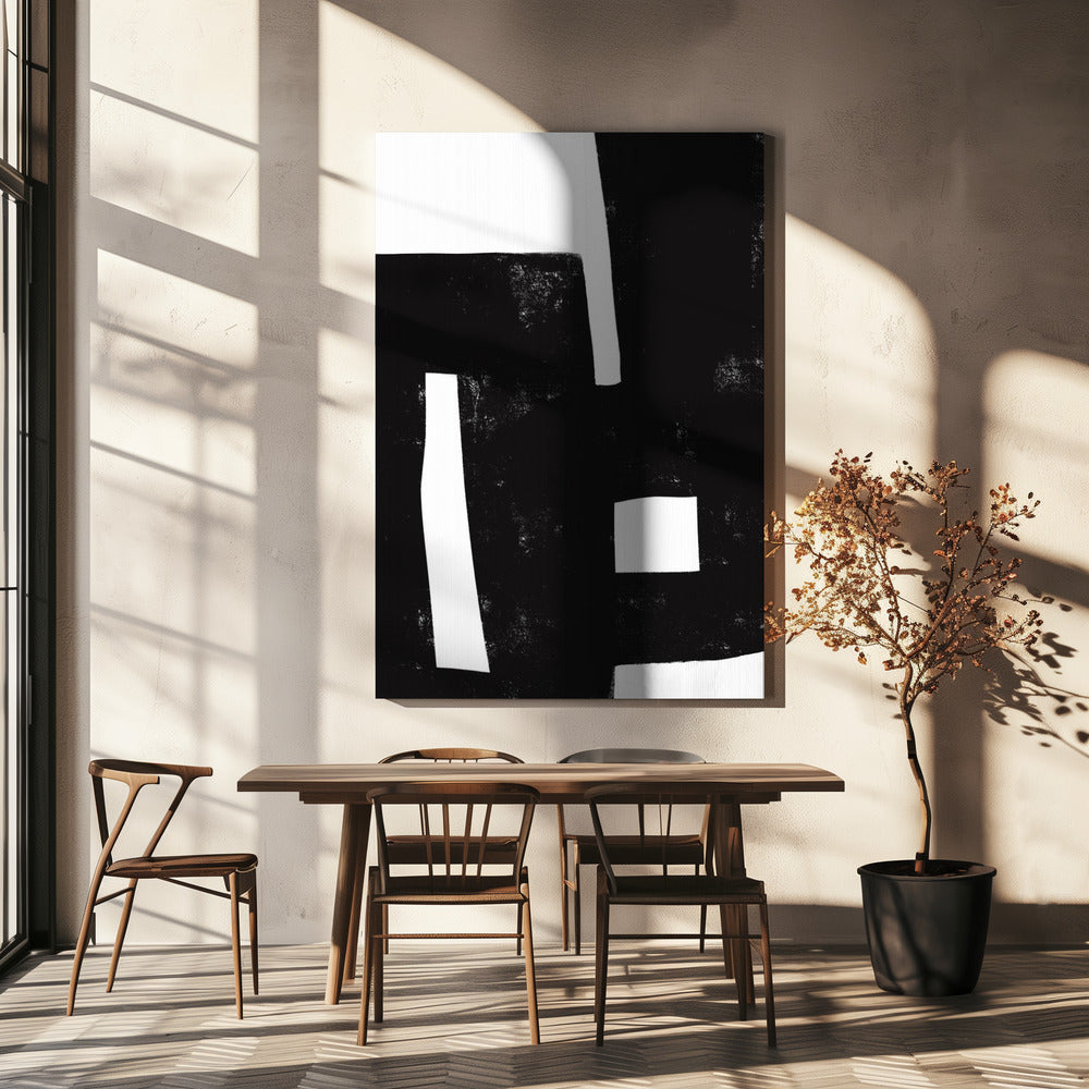 Zwart-wit doolhof | Canvas