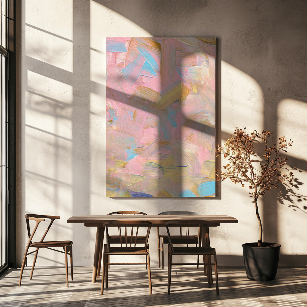 Levendige penseelstreken in pasteltinten | Canvas