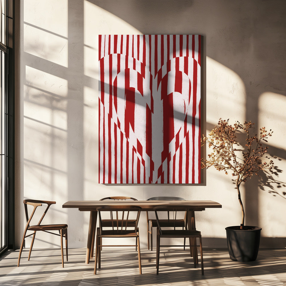 Hart in Strepen | Canvas