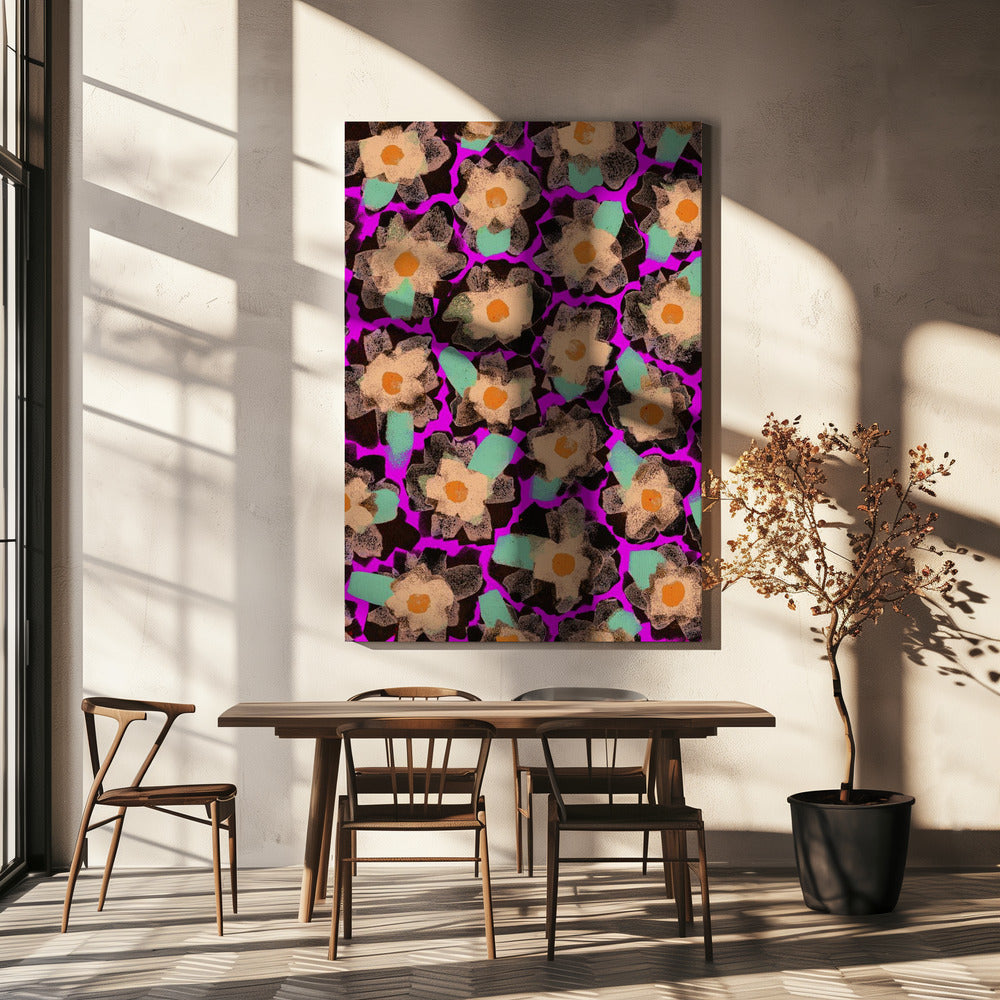 Levendige Bloemblaadjesdans | Canvas