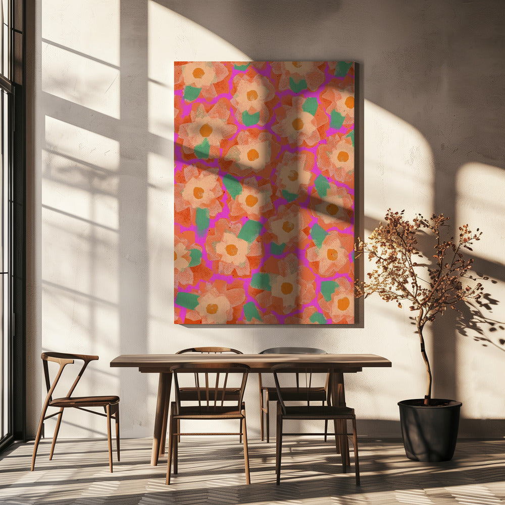 Levendige Bloemblaadjesdans | Canvas